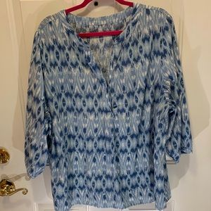 Long Sleeve Blue and White Tunic EUC